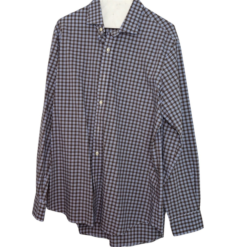 Polo Ralph Lauren Men's Checkered Shirt - Blue and Brown